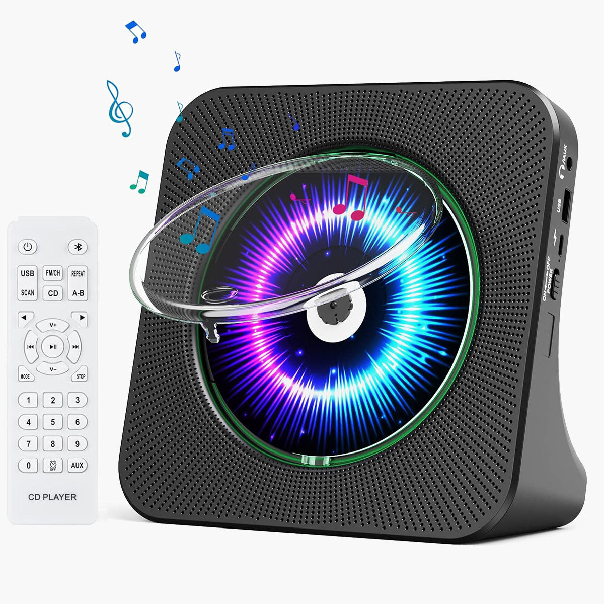 Gueray CD Player Portable Bluetooth Desktop Black & White