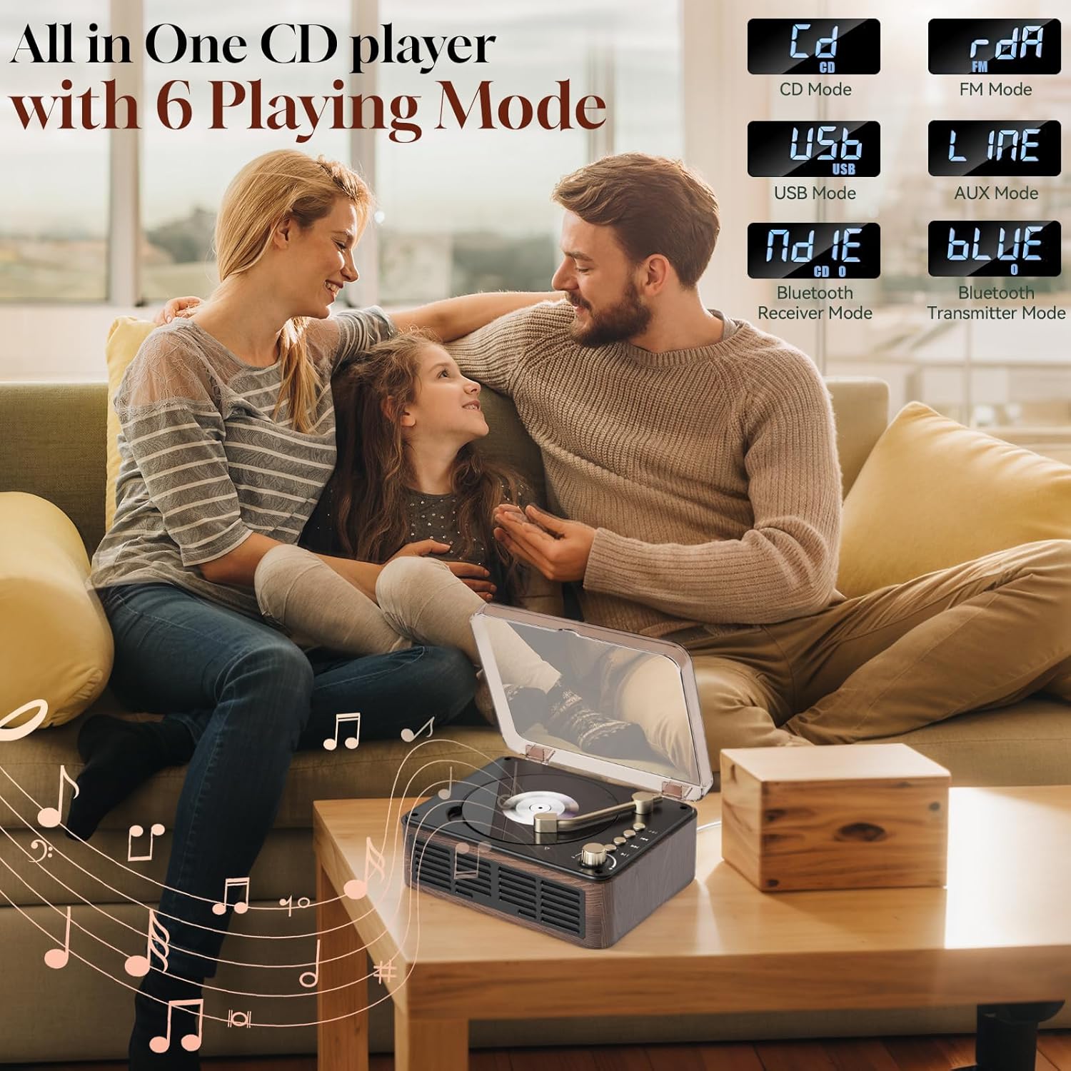 Gueray Bluetooth CD Player for Home Stereo with FM Radio and Built - in Speaker - GuerayGueray Bluetooth CD Player for Home Stereo with FM Radio and Built - in Speaker