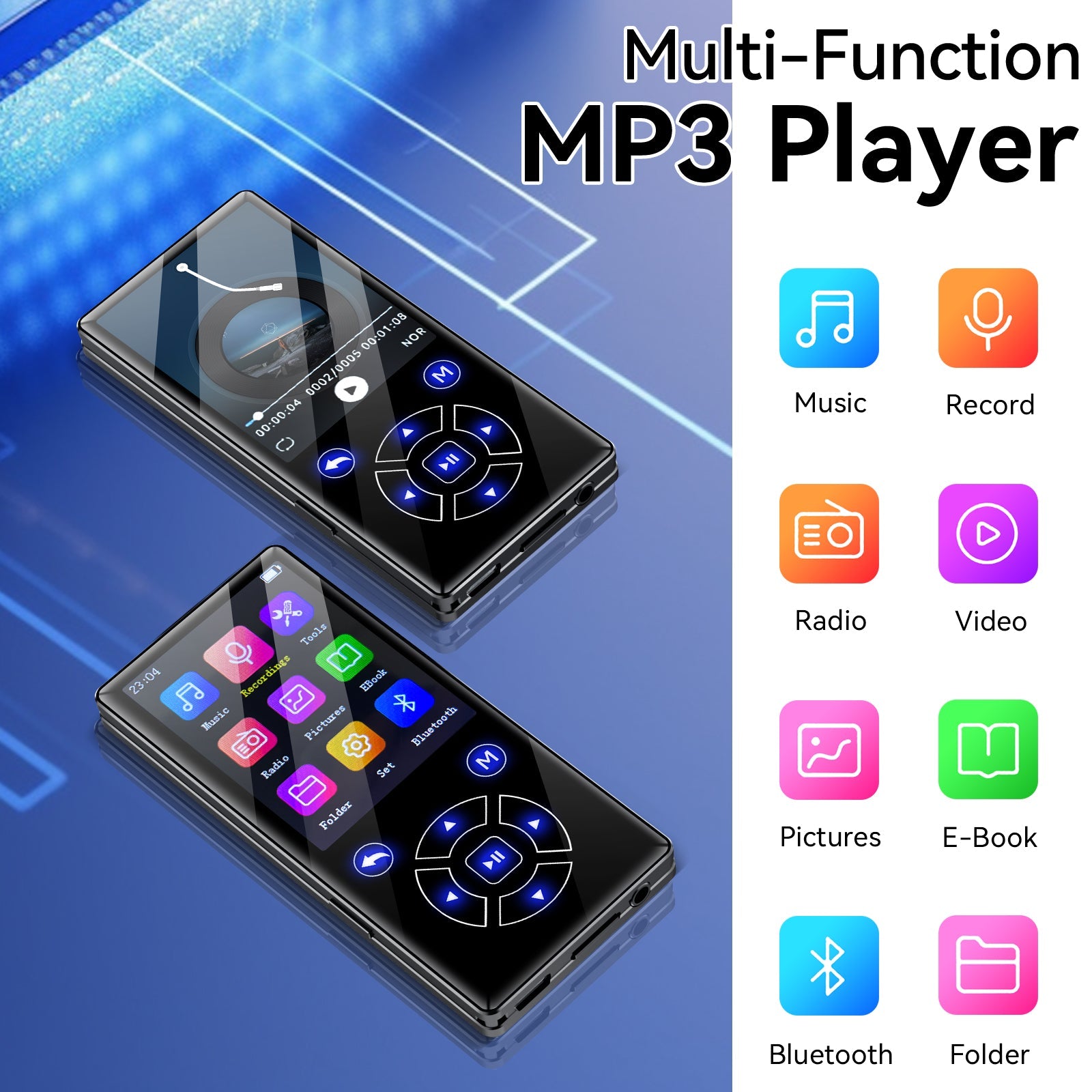 Gueray Bluetooth MP3 Player, Lossless Sound Quality, FM Radio(P3) - GuerayGueray Bluetooth MP3 Player, Lossless Sound Quality, FM Radio(P3)