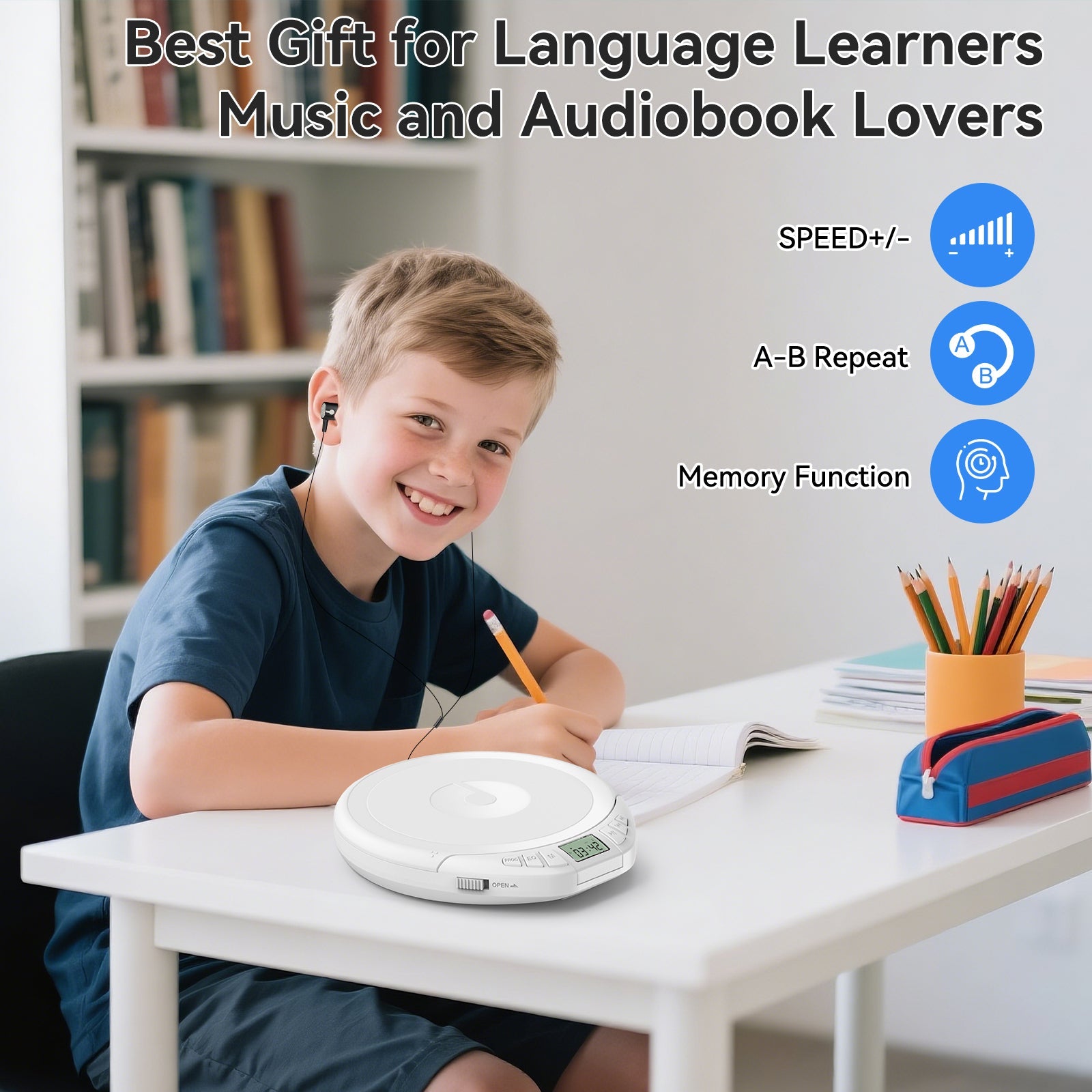 Gueray H01 Portable CD High Quality Sound Player with Free Earphones - GuerayGueray H01 Portable CD High Quality Sound Player with Free Earphones