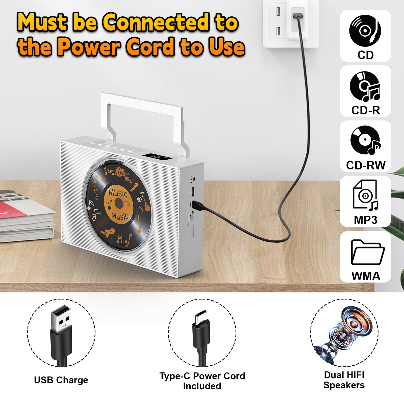 Gueray Portable CD Player for Home – Bluetooth | Hi - Fi Stereo | FM Radio - GuerayGueray Portable CD Player for Home – Bluetooth | Hi - Fi Stereo | FM Radio