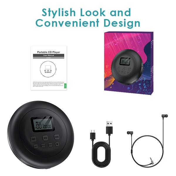 Gueray Portable CD Player Personal with Headphones White - GuerayGueray Portable CD Player Personal with Headphones White