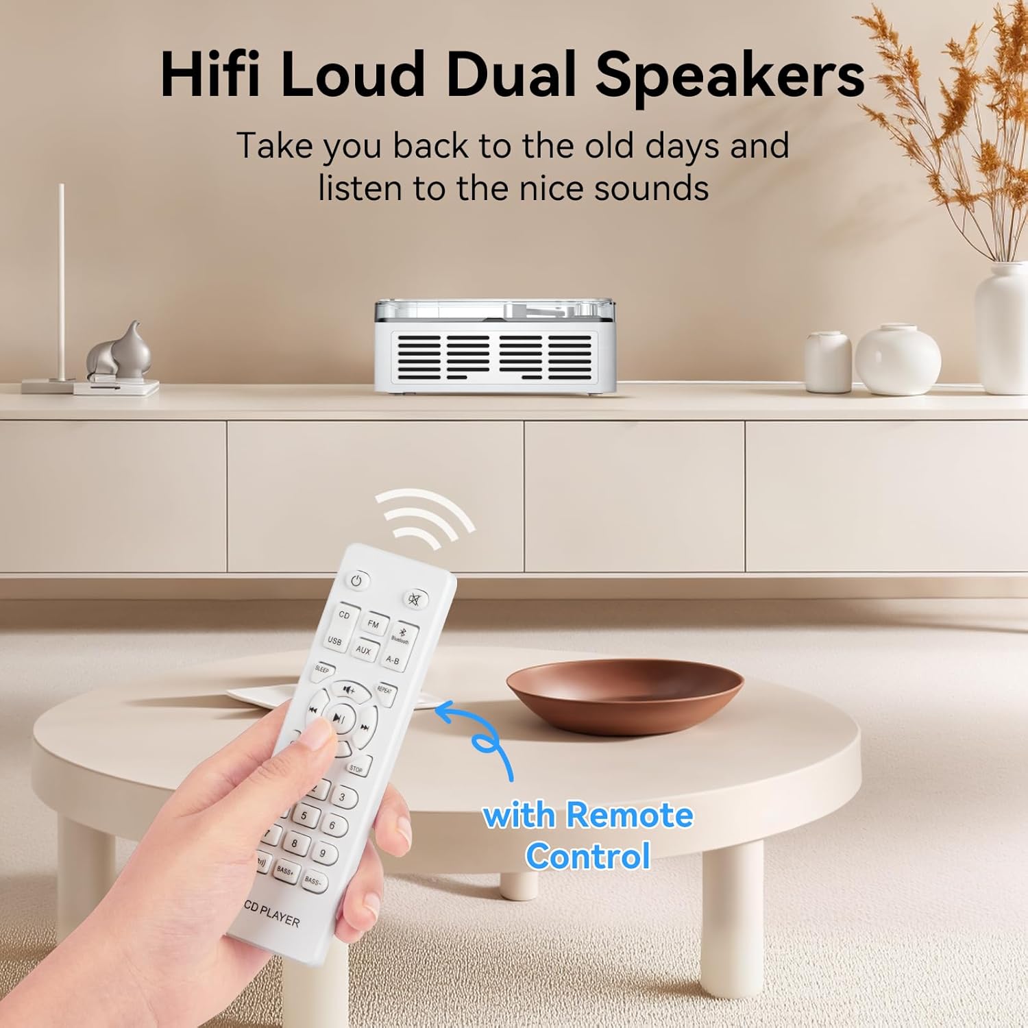 Gueray White CD Player – Bluetooth, Hi - Fi Stereo & FM Radio - GuerayGueray White CD Player – Bluetooth, Hi - Fi Stereo & FM Radio