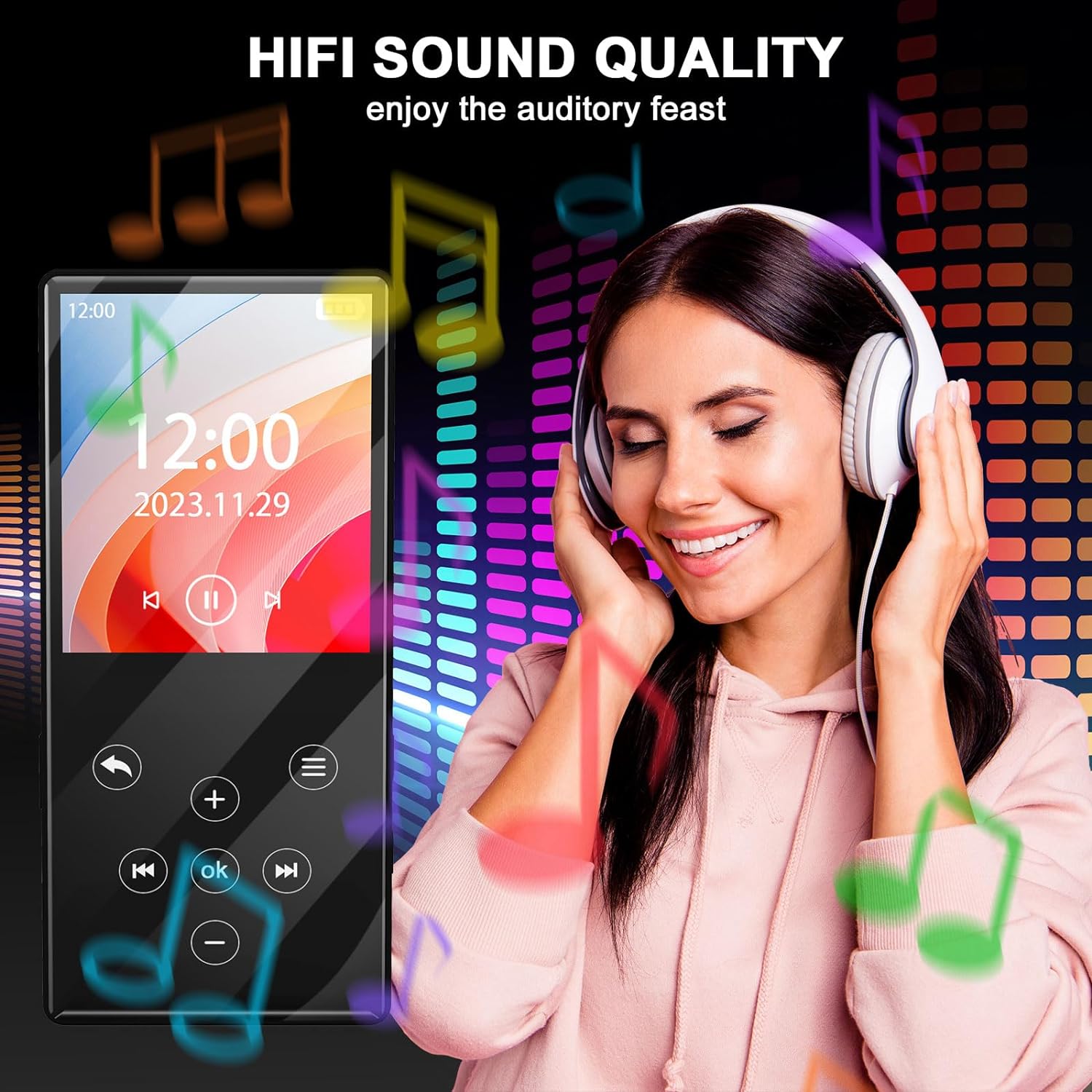 MP3 Player Bluetooth with FM Radio Recorder 64GB (M3) - GuerayMP3 Player Bluetooth with FM Radio Recorder 64GB (M3)