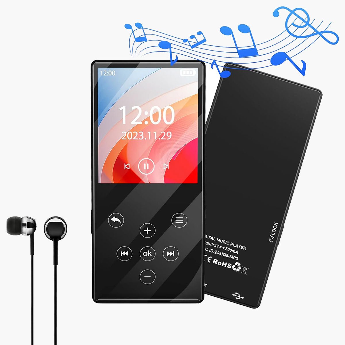 MP3 Player Bluetooth with FM Radio Recorder 64GB (M3) - GuerayMP3 Player Bluetooth with FM Radio Recorder 64GB (M3)