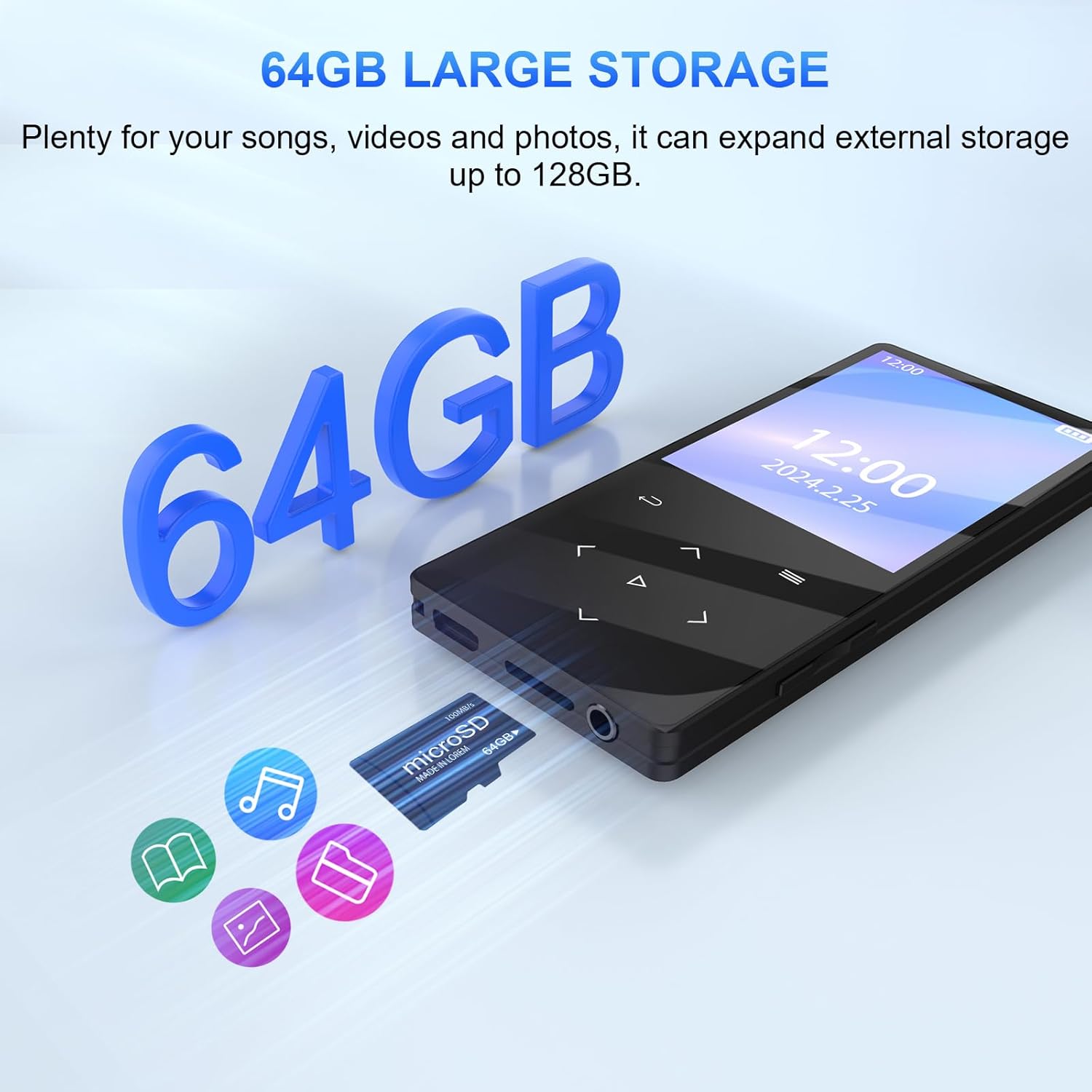 MP3 Players Bluetooth Support FM Radio Recorders TF Card (P5) - GuerayMP3 Players Bluetooth Support FM Radio Recorders TF Card (P5)