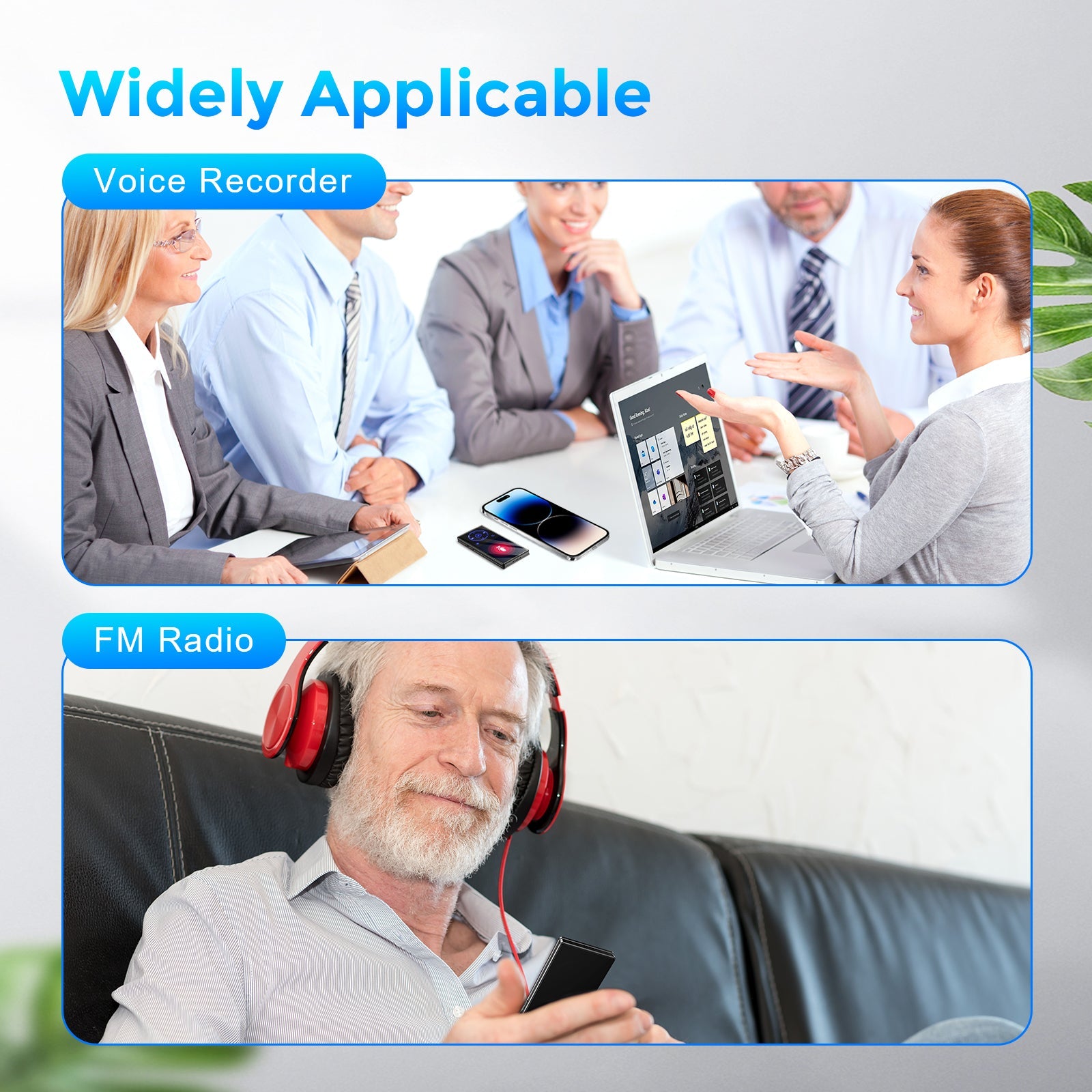 Player Bluetooth 32GB Support FM Radio Record TF Card Blue - GuerayPlayer Bluetooth 32GB Support FM Radio Record TF Card Blue