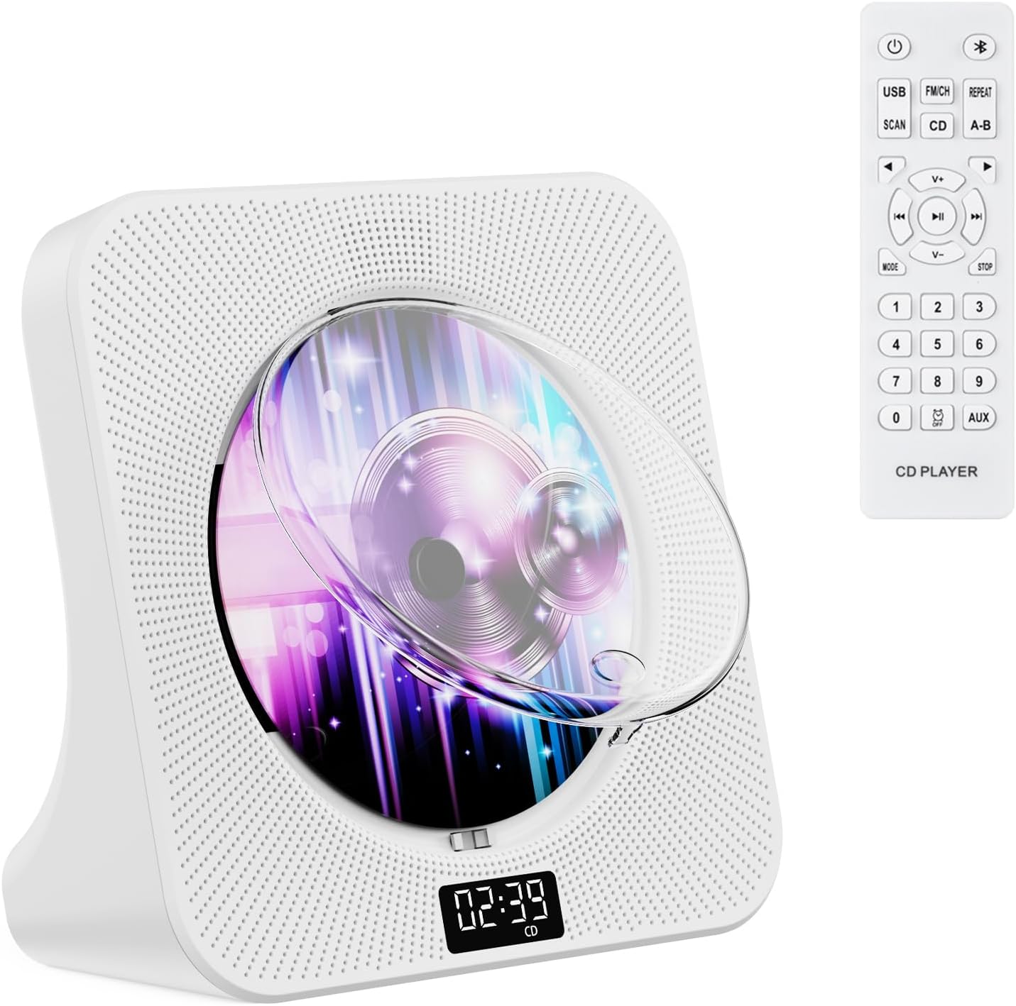 Gueray Desktop CD Player Bluetooth with Aux USB Headphone Jack