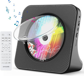 Portable CD Player with Bluetooth HiFi Speakers FM Radio Boombox KC906 Black