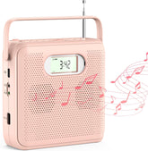 Bluetooth CD Player Boombox with Speakers Handle Design Pink