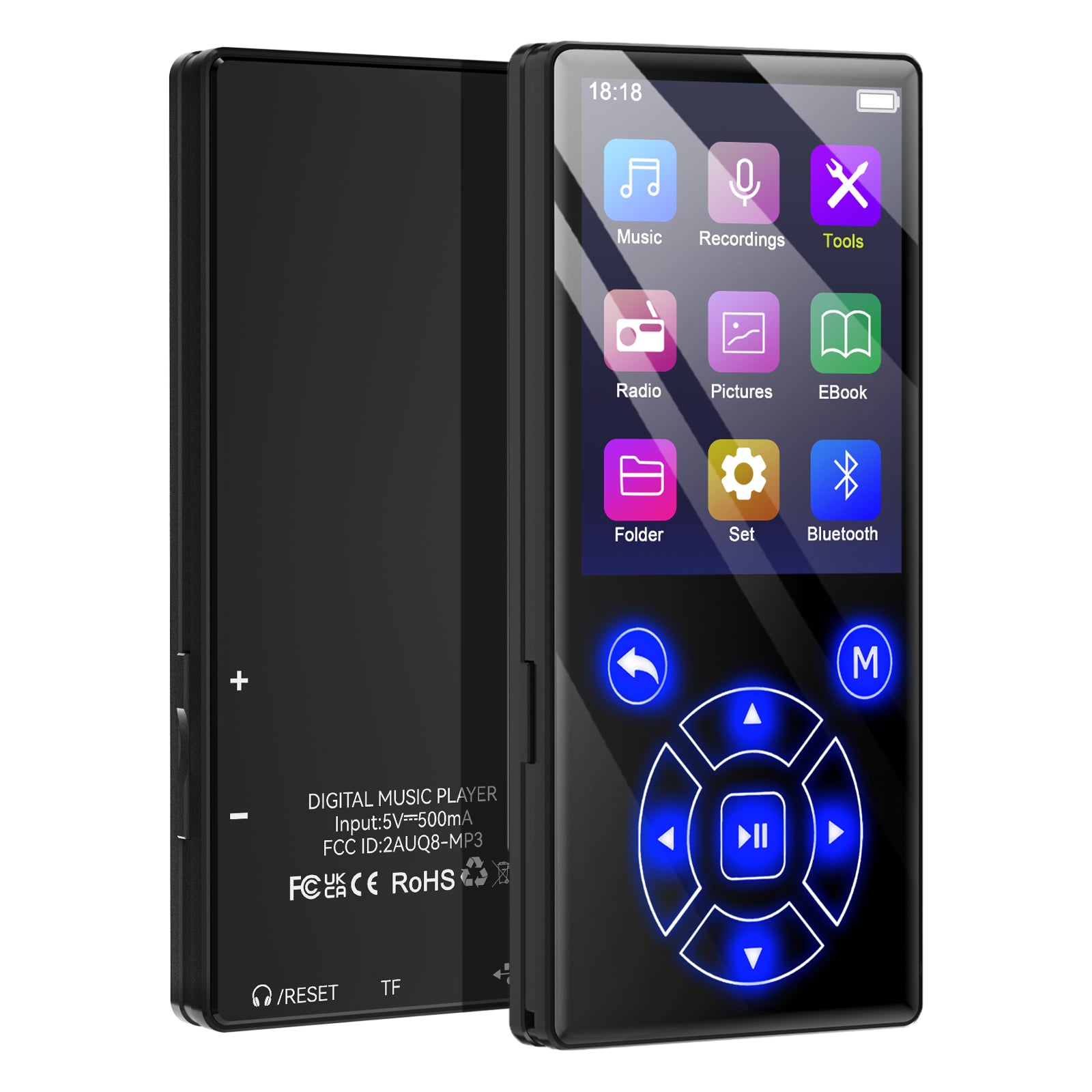 Gueray Bluetooth MP3 Player, Lossless Sound Quality, FM Radio & Video Playback Support（P3）