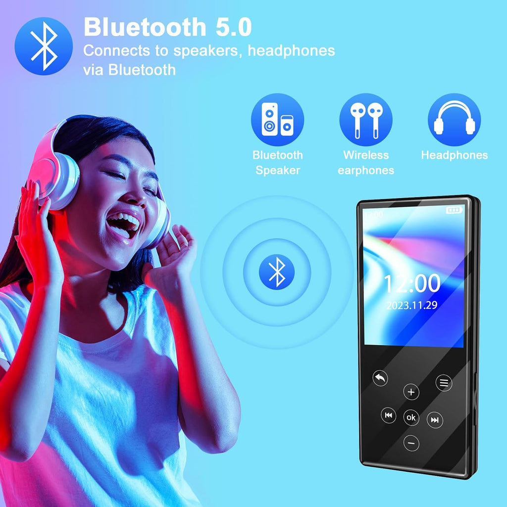 MP3 Player Bluetooth with FM Radio Recorder 64GB (M3)