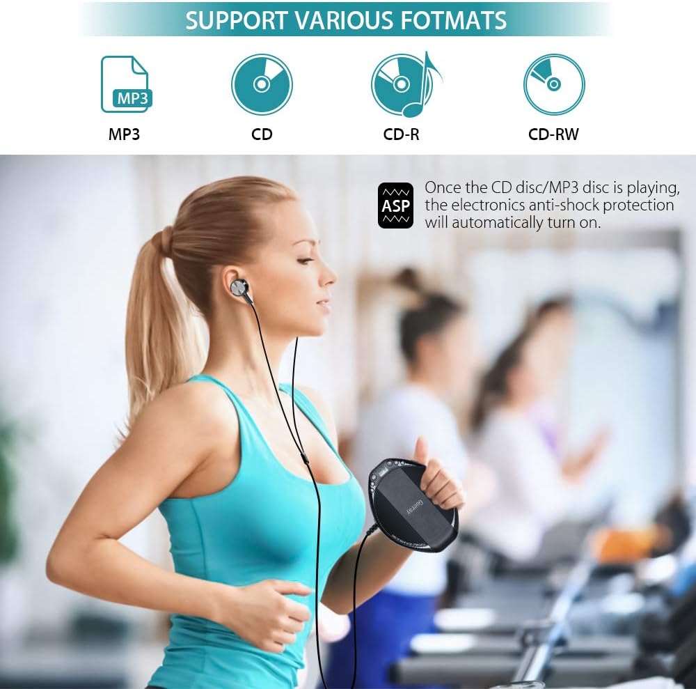 Gueray Portable CD Player HiFi Classic Personal CD Discman with Headphone