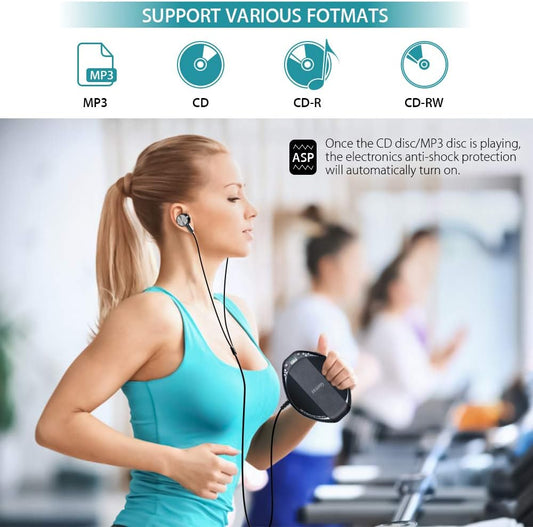 Gueray Portable CD Player HiFi Classic Personal CD Discman with Headphone