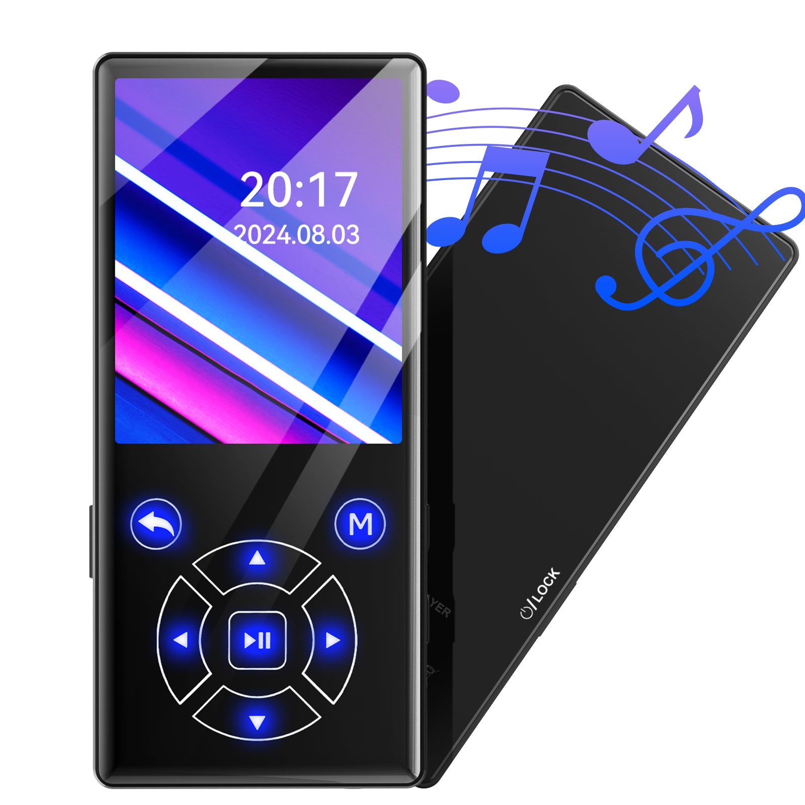 Gueray Bluetooth MP3 Player, Lossless Sound Quality, FM Radio & Video Playback Support（P3）