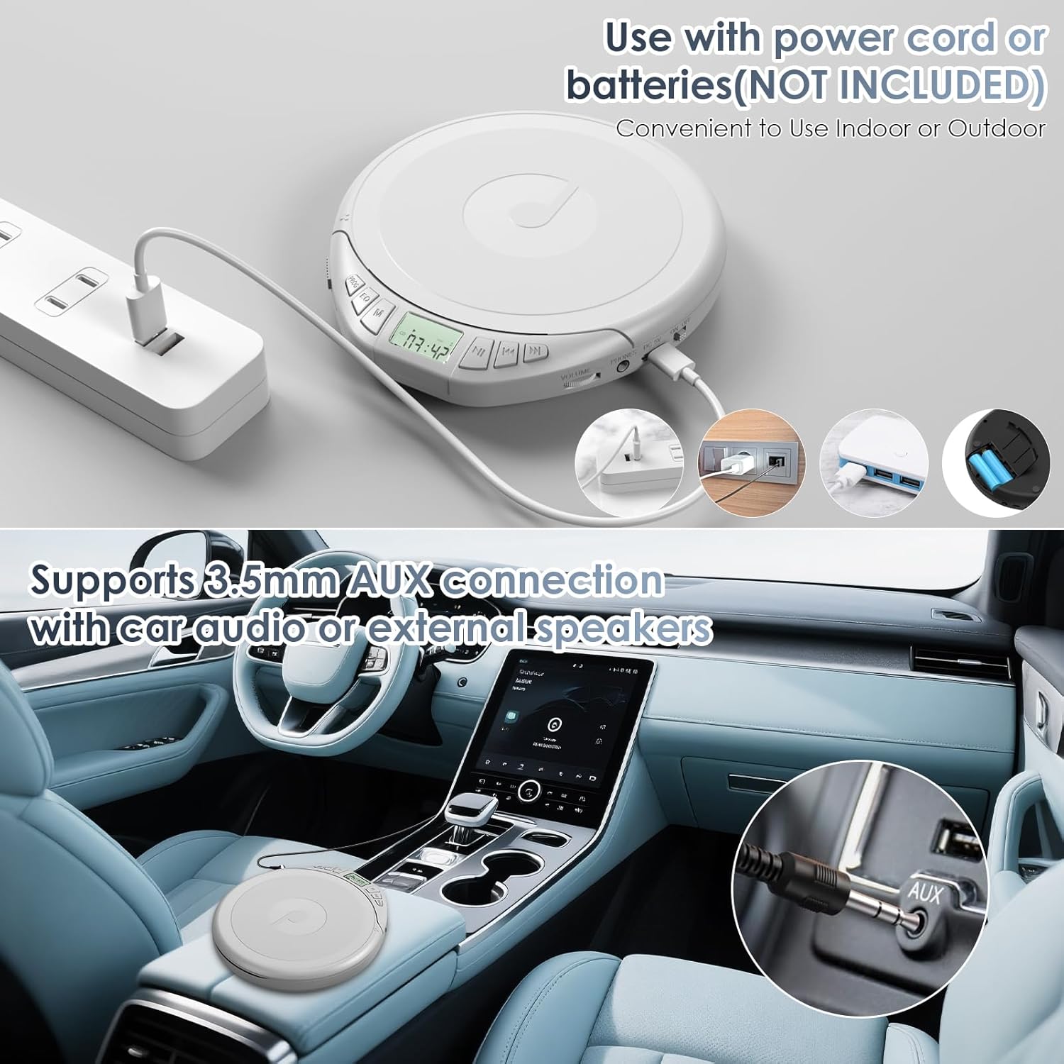 Gueray H01 Portable CD High Quality Sound Player with Free Earphones