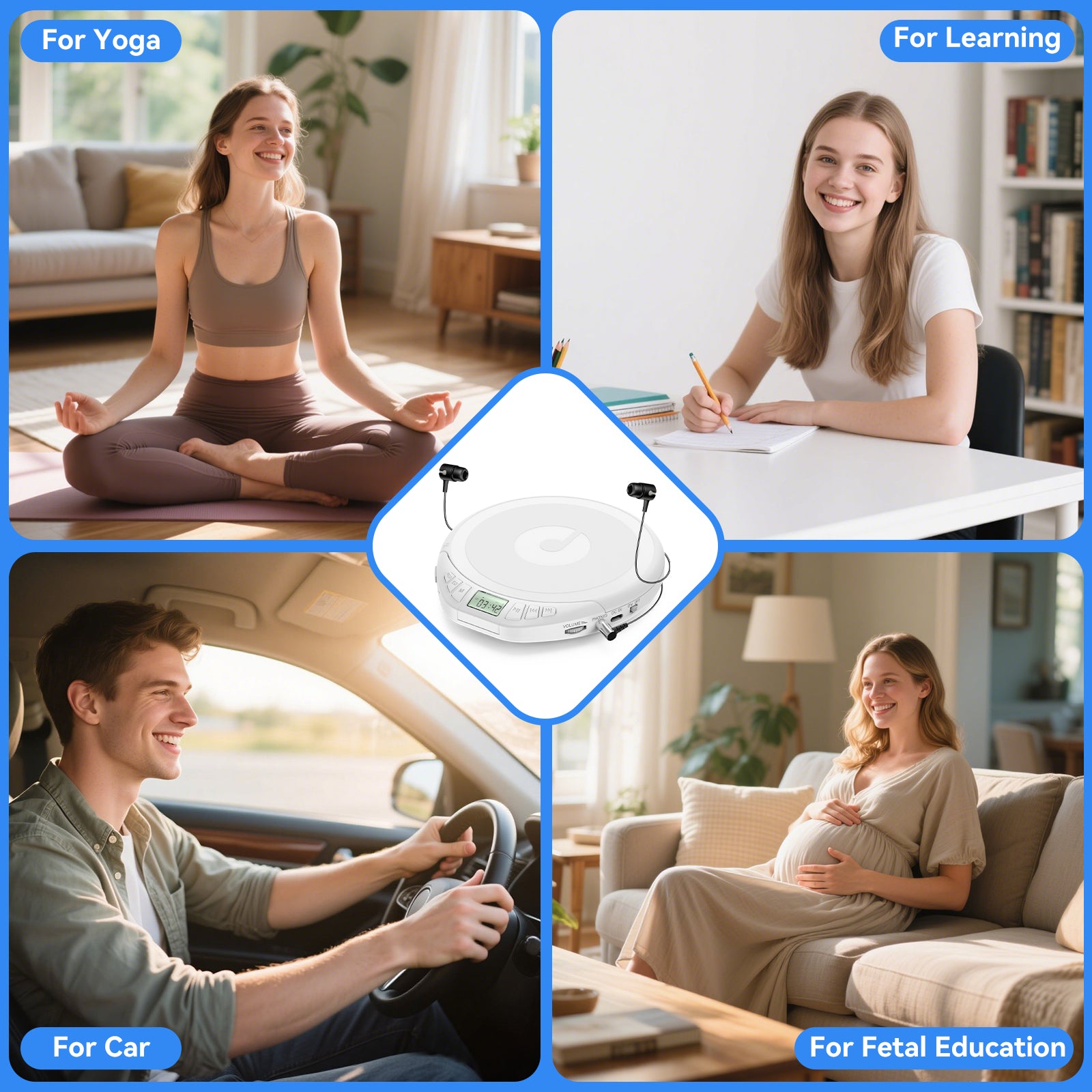 Gueray H01 Portable CD High Quality Sound Player with Free Earphones