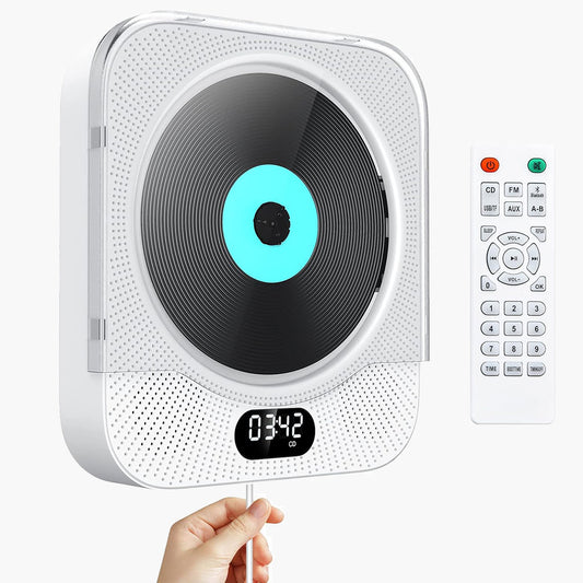 Gueray CD Player Wall Mount Bluetooth Speaker Remote Control Supports FM Radio