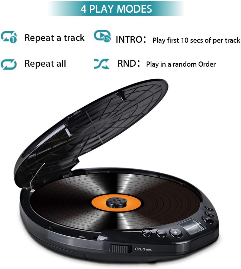 Gueray Portable CD Player HiFi Classic Personal CD Discman with Headphone
