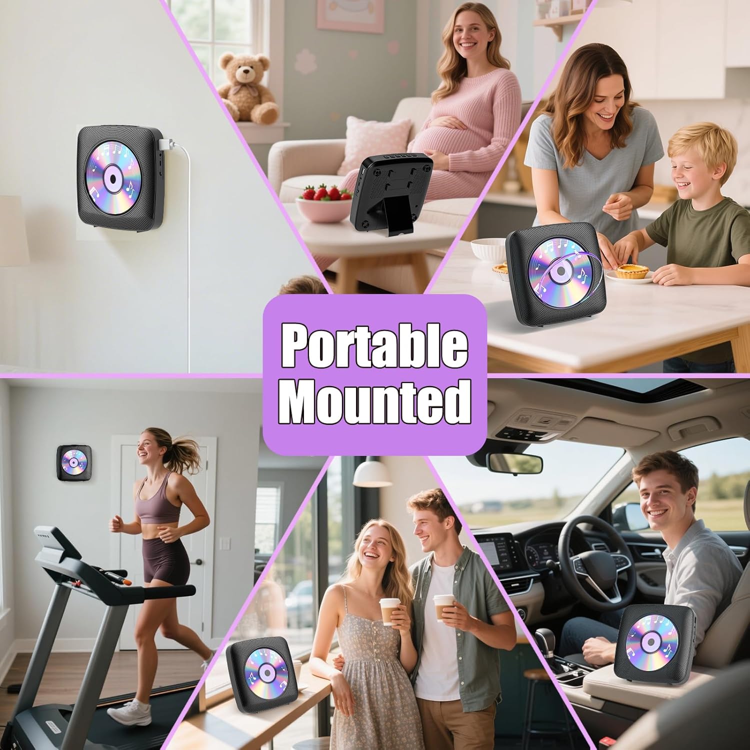 Gueray CD Player Portable with Bluetooth Wall Mountable