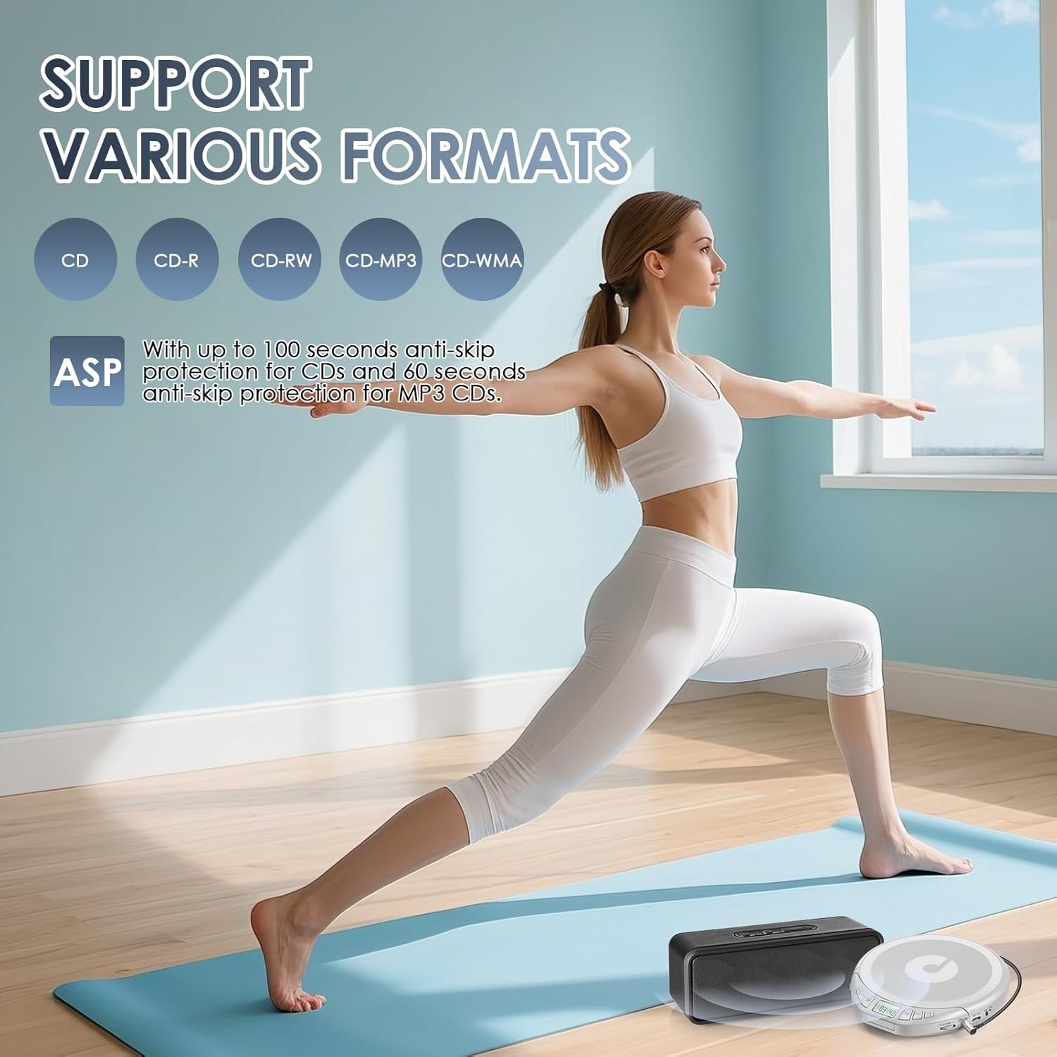 Gueray H01 Portable CD High Quality Sound Player with Free Earphones