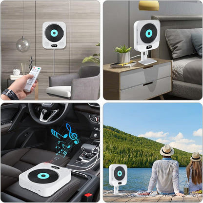 Gueray CD Player Wall Mount Bluetooth Speaker Remote Control Supports FM Radio