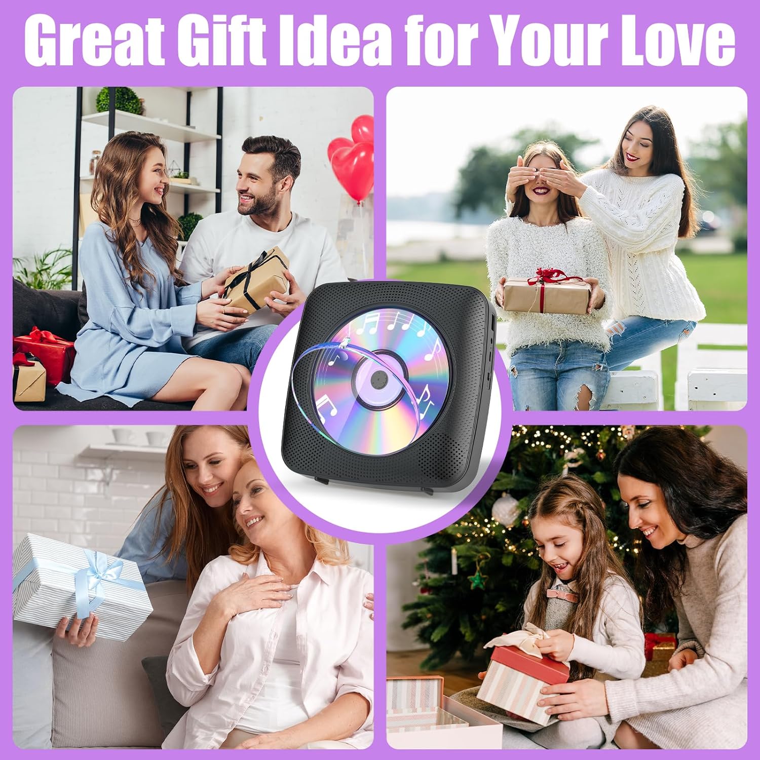 Gueray CD Player Portable with Bluetooth Wall Mountable