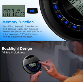 CD Player Portable with Speaker Dual Stereo Rechargeable 1400mAh