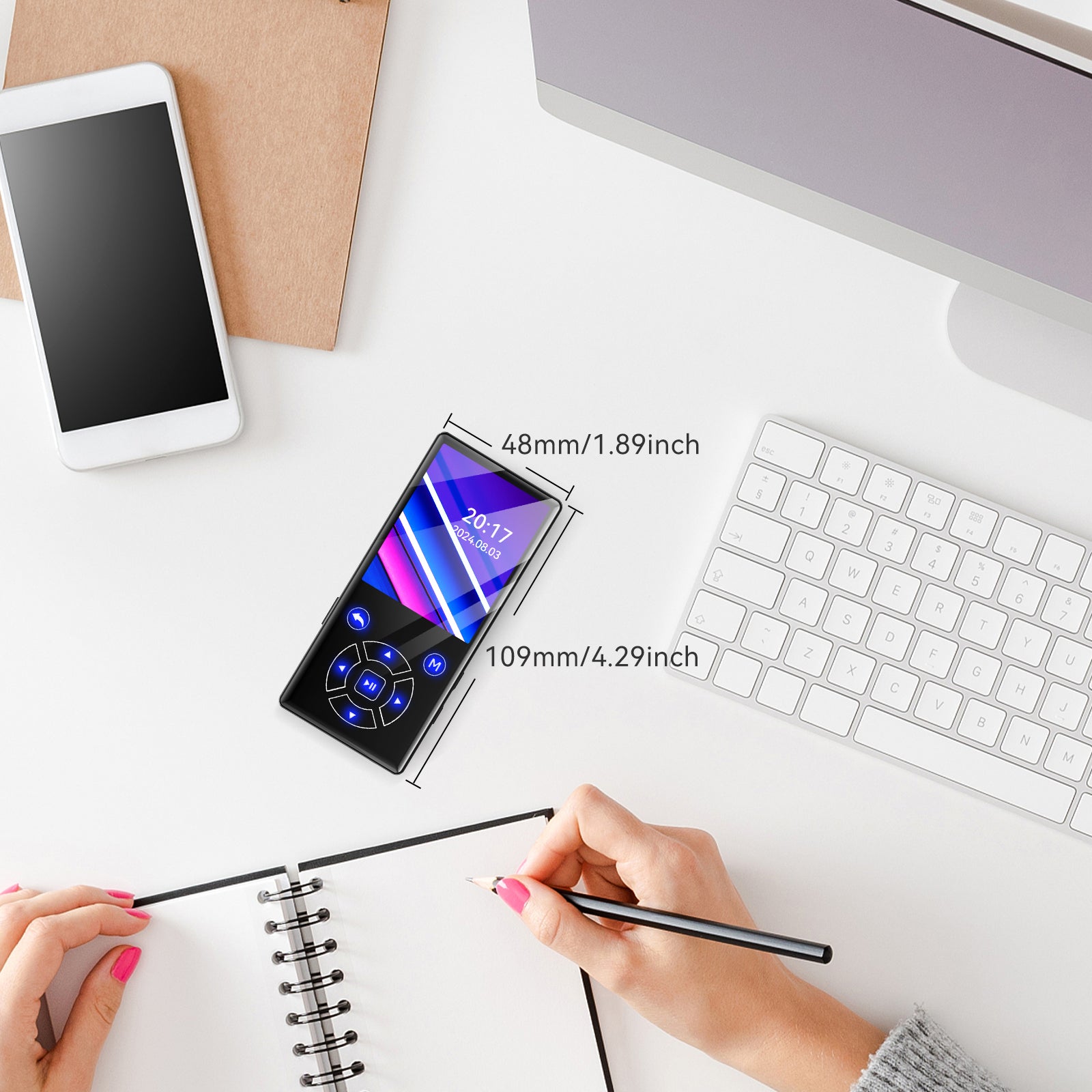 Gueray Bluetooth MP3 Player, Lossless Sound Quality, FM Radio & Video Playback Support（P3）