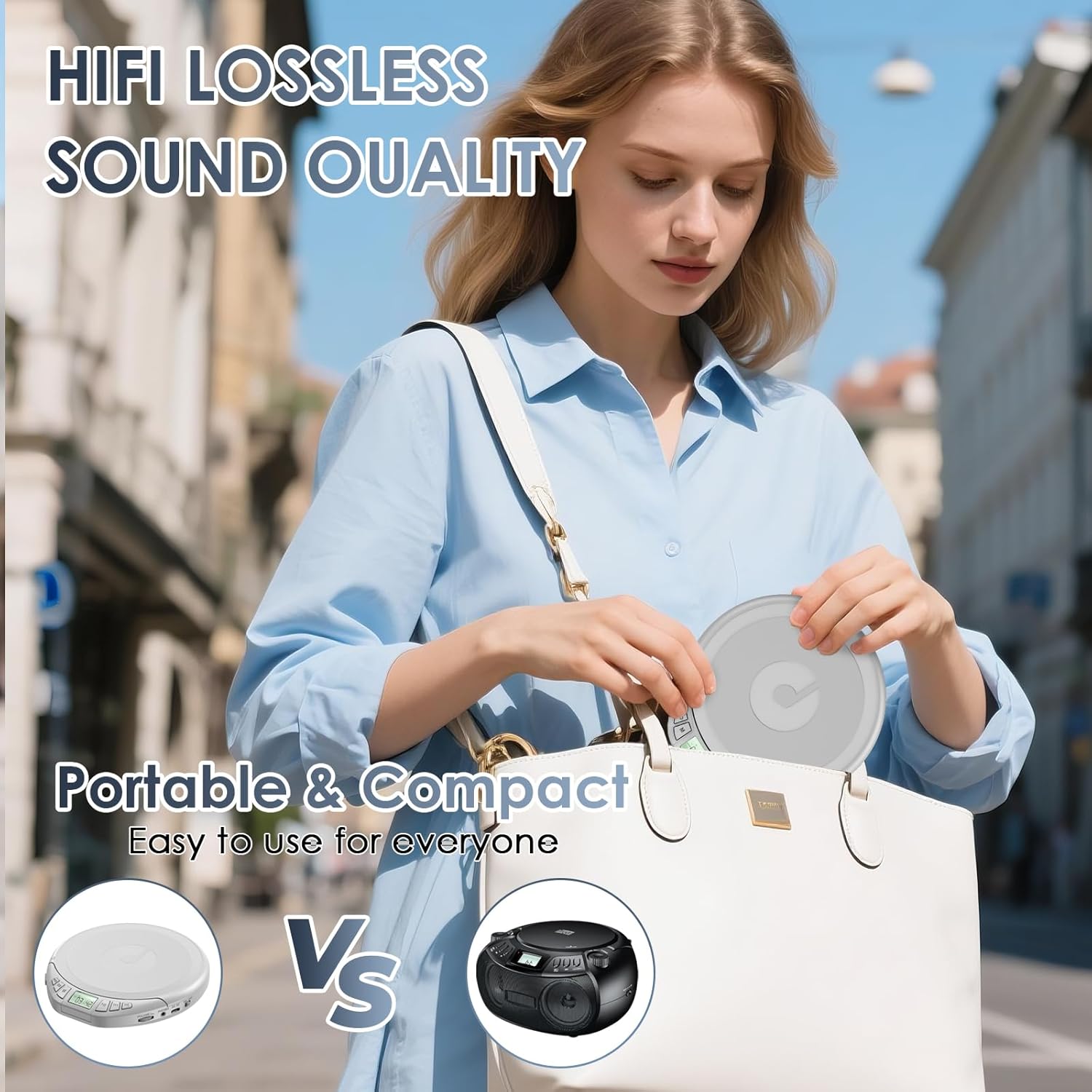Gueray H01 Portable CD High Quality Sound Player with Free Earphones