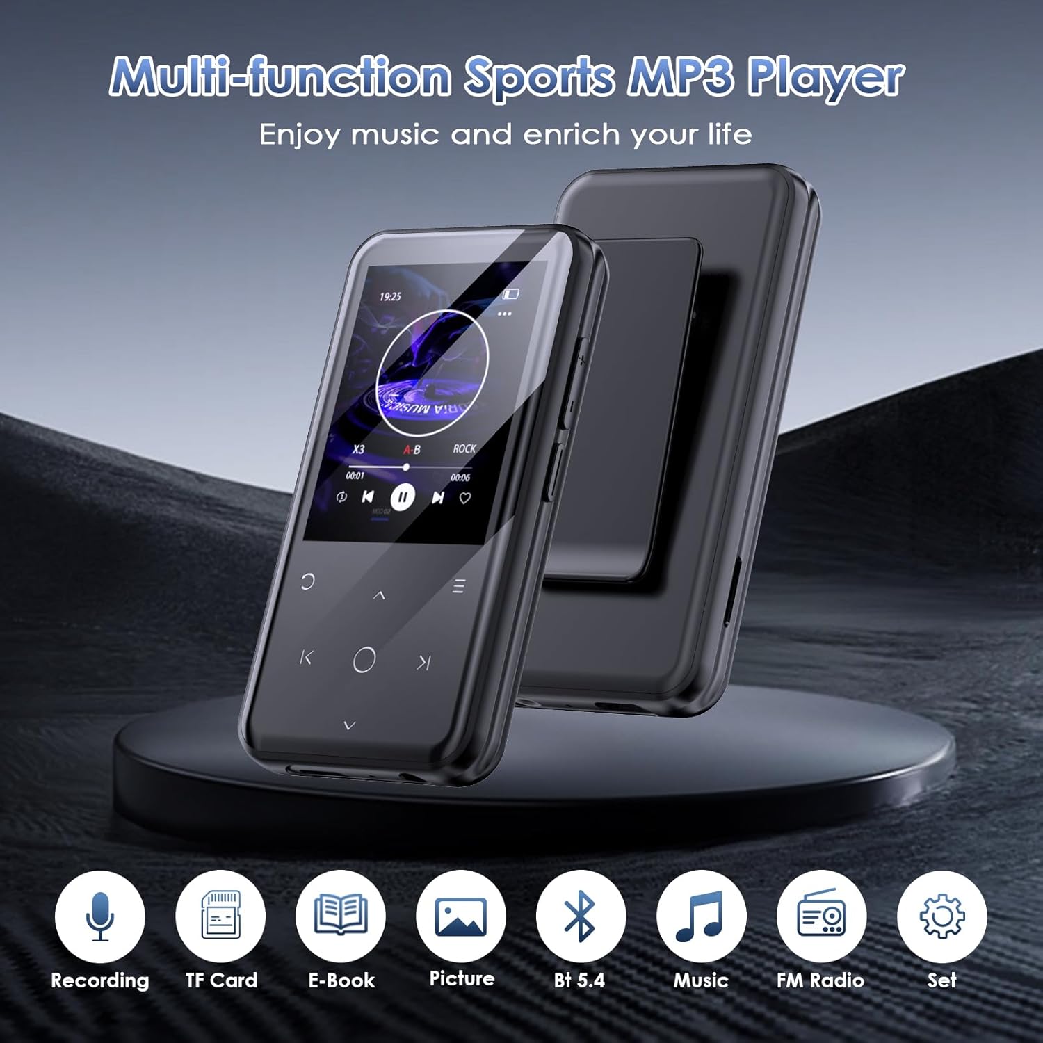 MP3 Player Bluetooth 128GB :with Clip MP3 Player