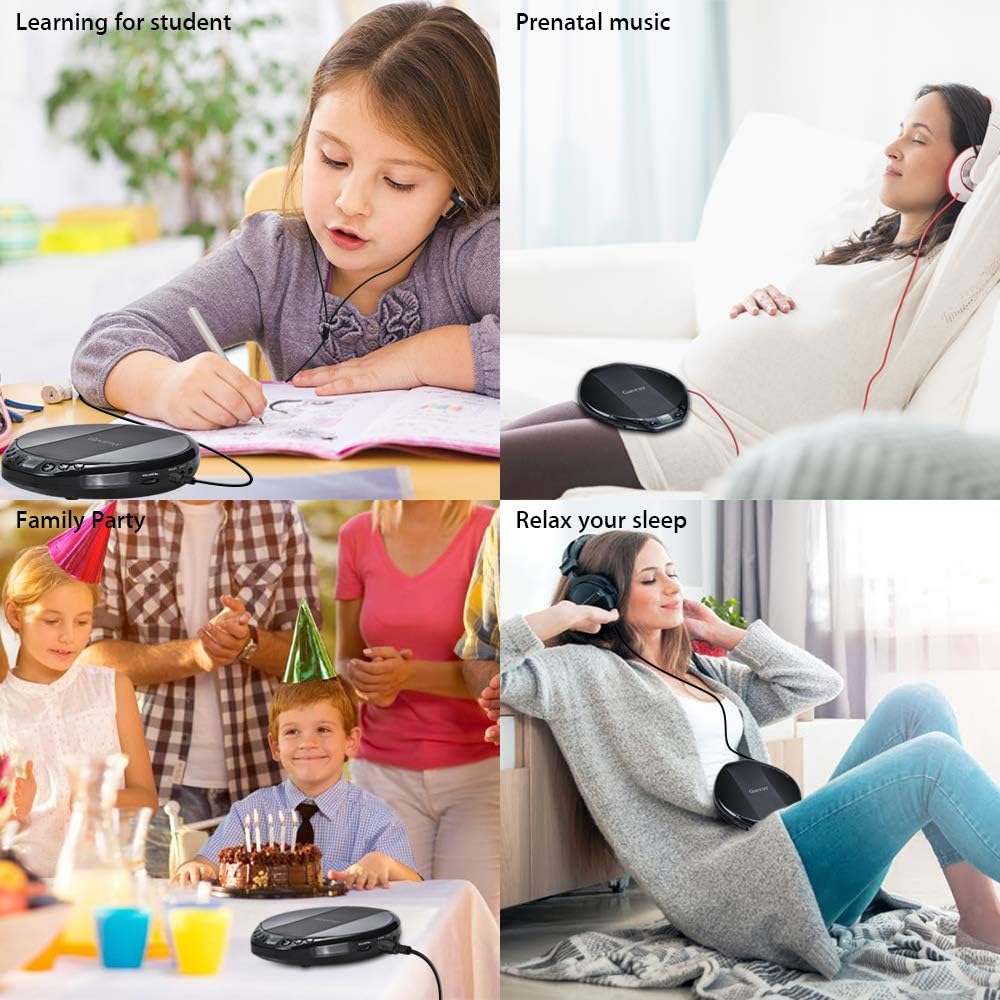 Gueray Portable CD Player HiFi Classic Personal CD Discman with Headphone