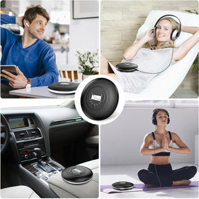 CD Player Portable Bluetooth for Car and Travel Walkman with Earphone and AUX Cable