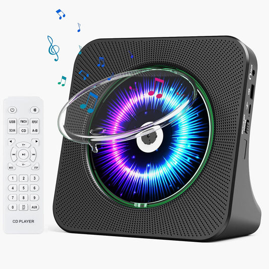 Gueray CD Player Portable Bluetooth Desktop Black & White