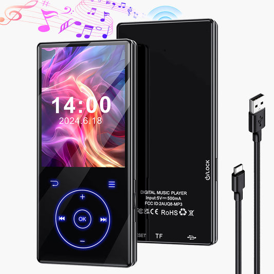 Player Bluetooth 32GB Support FM Radio Record TF Card Blue