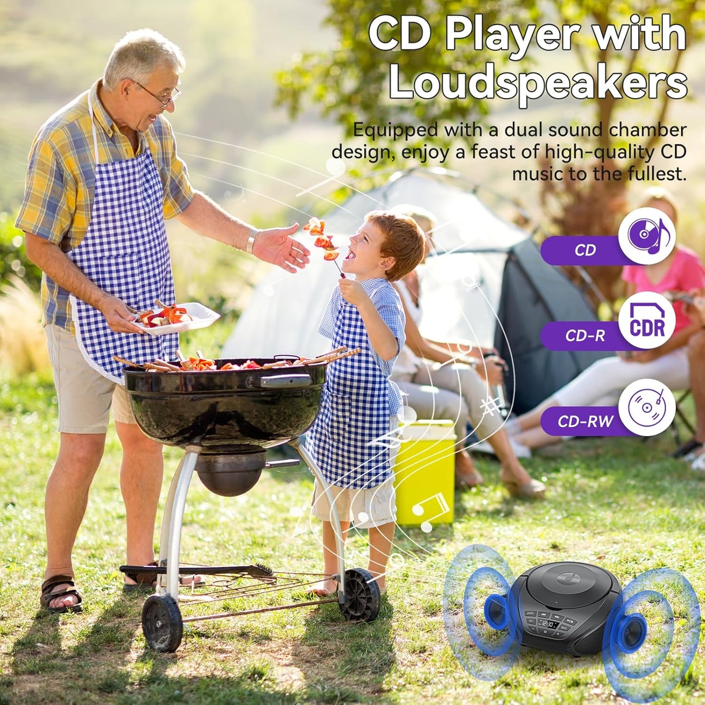 Gueray Portable CD Player Boombox with FM Radio & AUX/USB - GuerayGueray Portable CD Player Boombox with FM Radio & AUX/USB