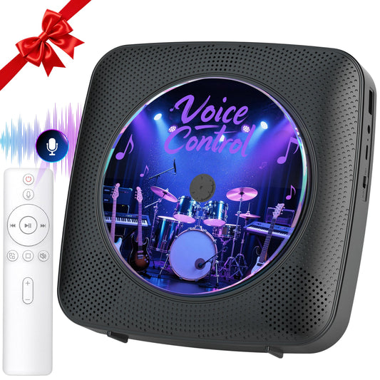 Gueray Y01 Voice - Controlled Portable CD Player – Hi - Fi Speaker - 1800mAh Rechargeable Battery