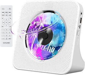 Portable CD Player with Bluetooth HiFi Speakers FM Radio Boombox KC906 White